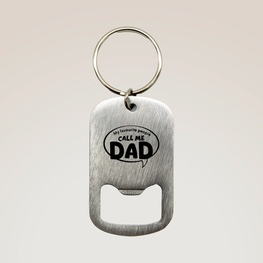 Dad's Metal Bottle Opener Key Ring