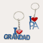 I Love Grandad & I Love Pa Key Ring