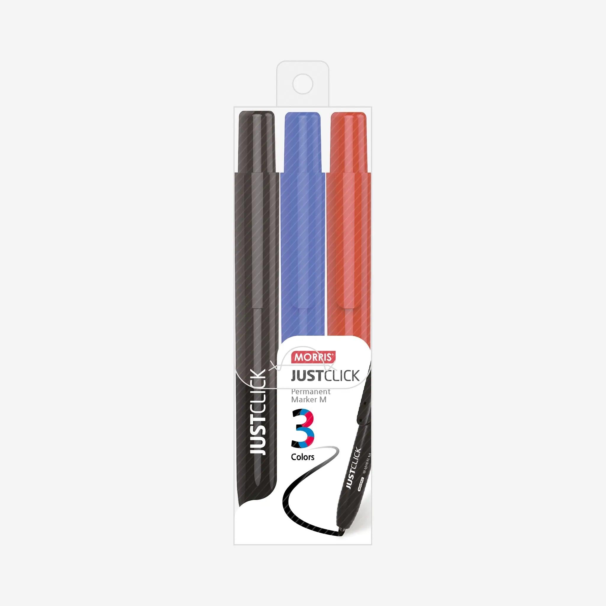 Just Click Permanent Marker M - 3 Colour Set