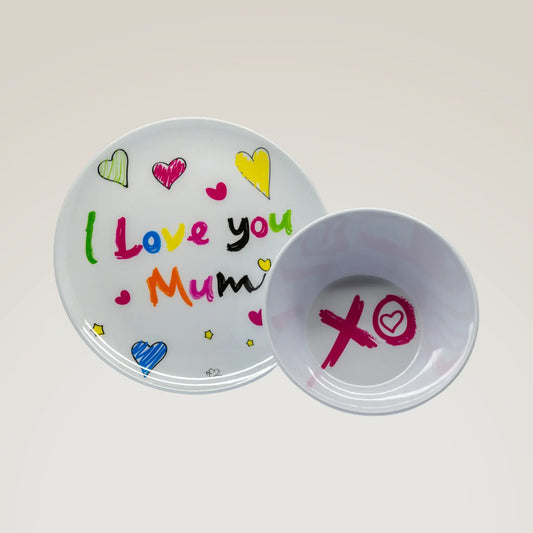 I Love You Mum Bowl & Plate Set