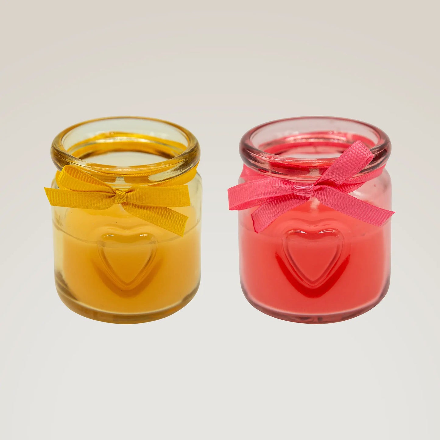 Glass Heart Candle Jar