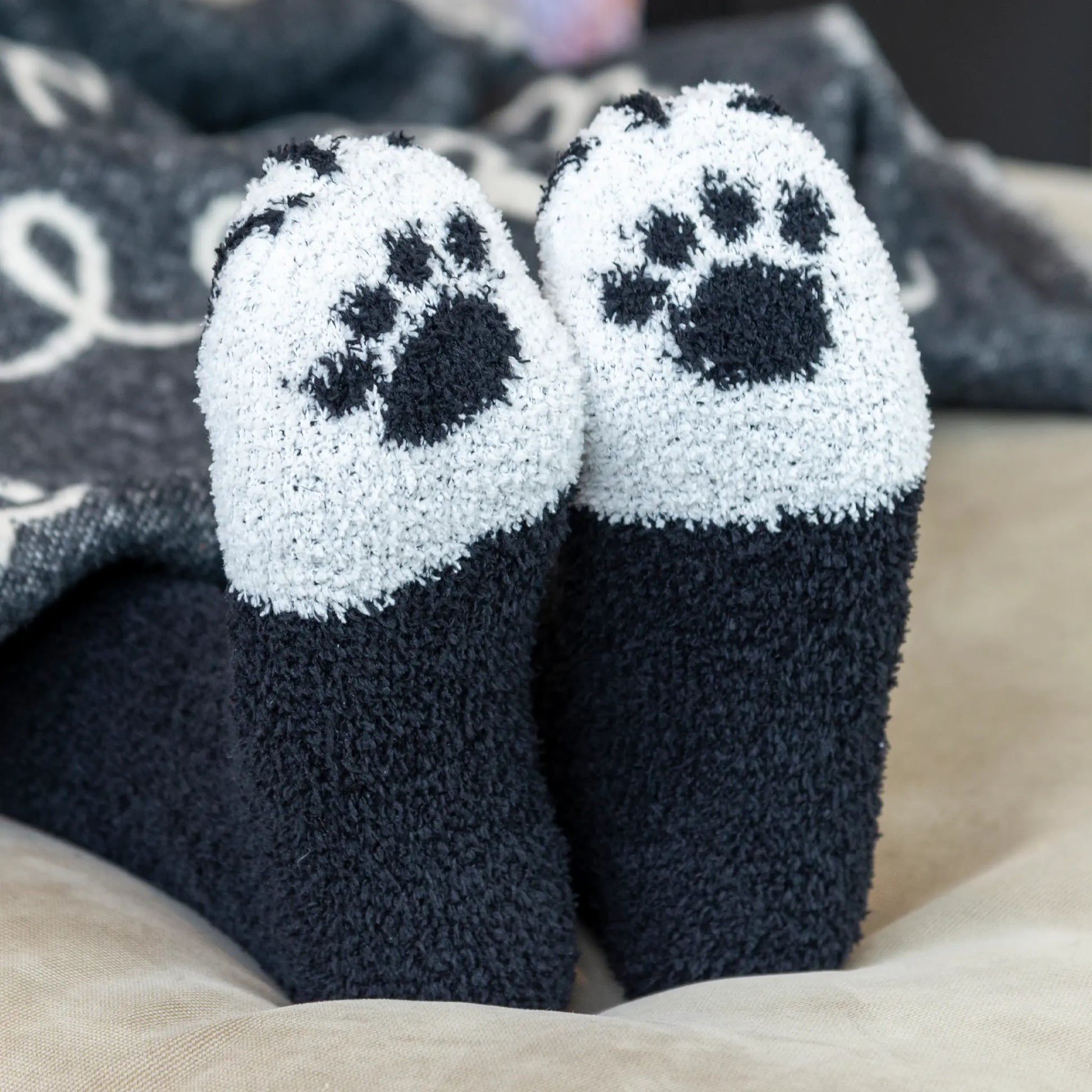 Panda Puppy Fluffy Paw Socks Moon Back Australia