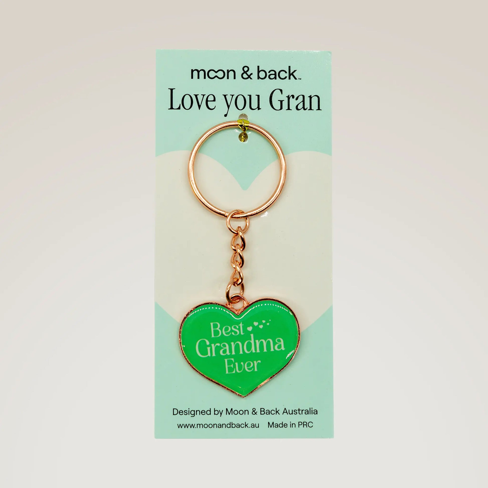 Heart Shaped Key Ring for Gran Moon Back Australia