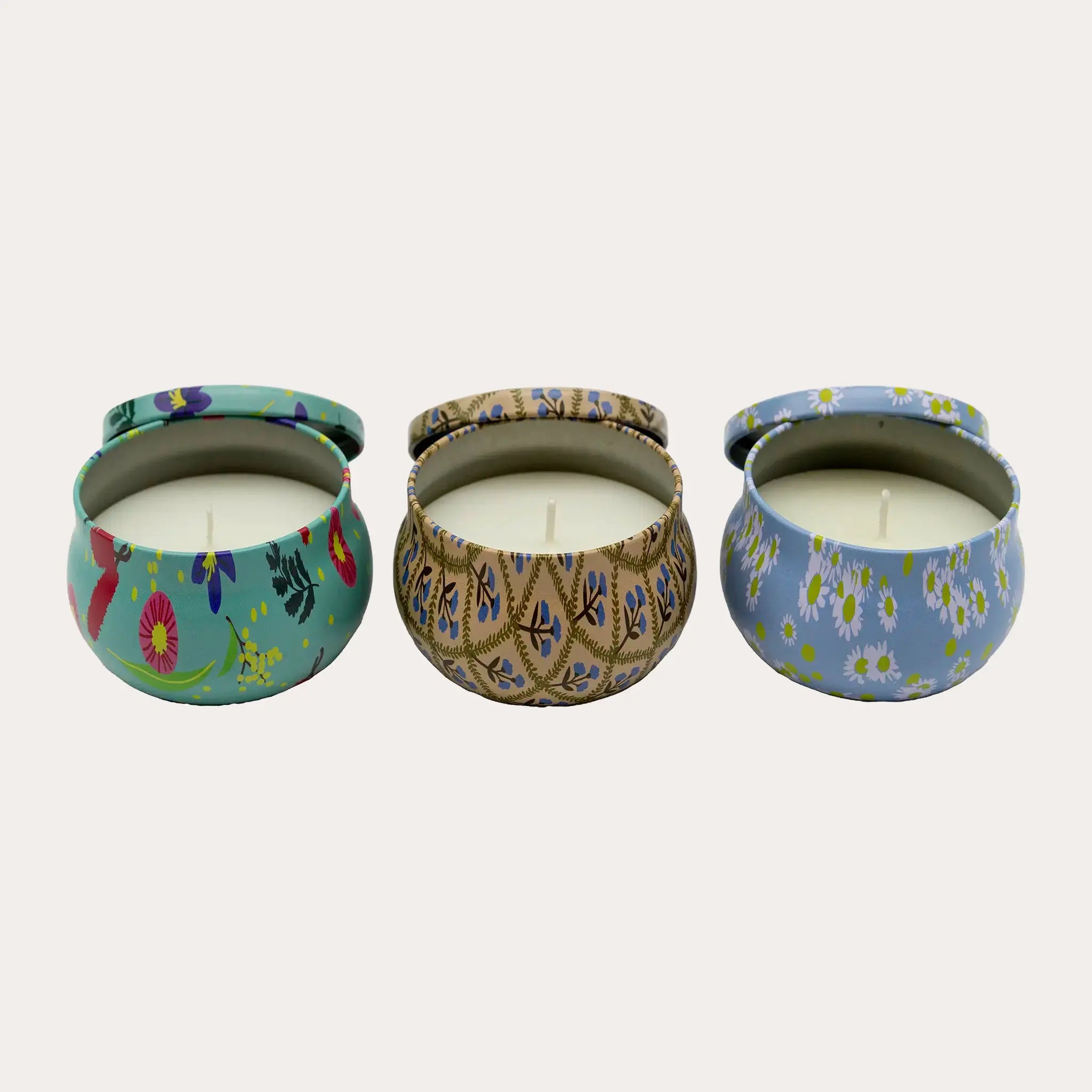 Floral Tin Candle with Lid