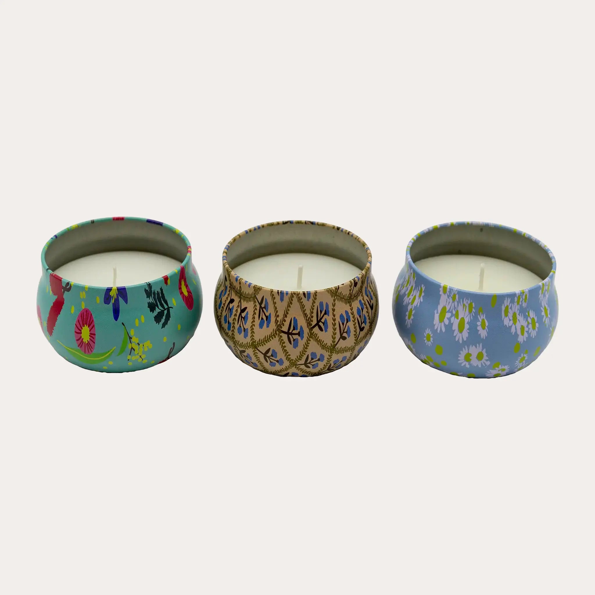 Floral Tin Candle with Lid