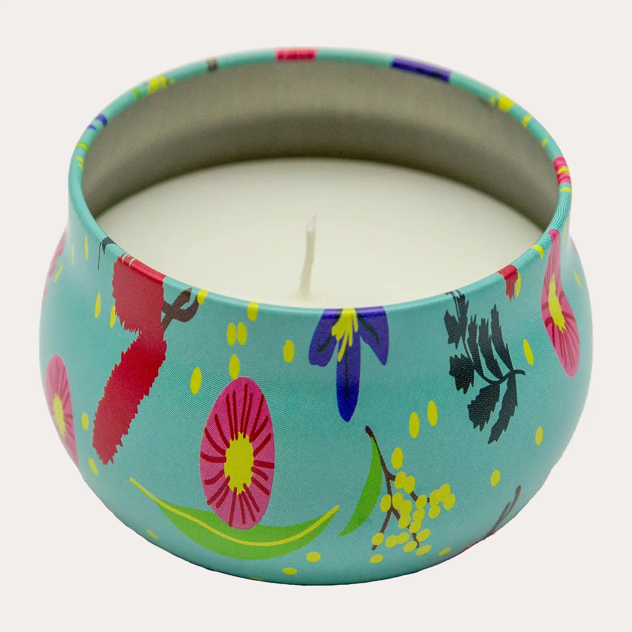 Floral Tin Candle with Lid