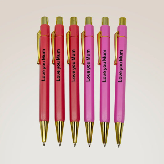 6pk Love You Mum Deluxe Pen