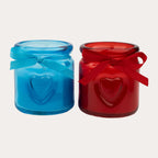 Glass Heart Candle Jar