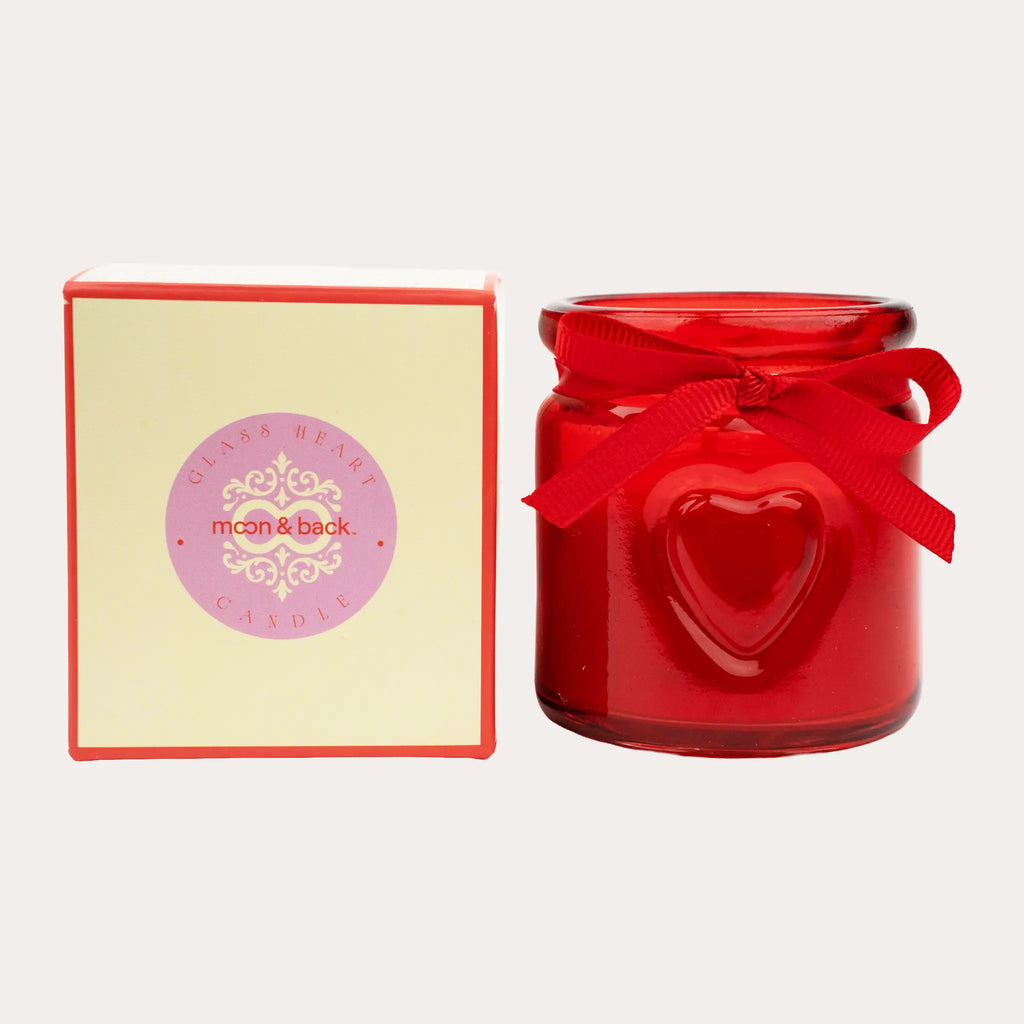 Glass Heart Candle Jar