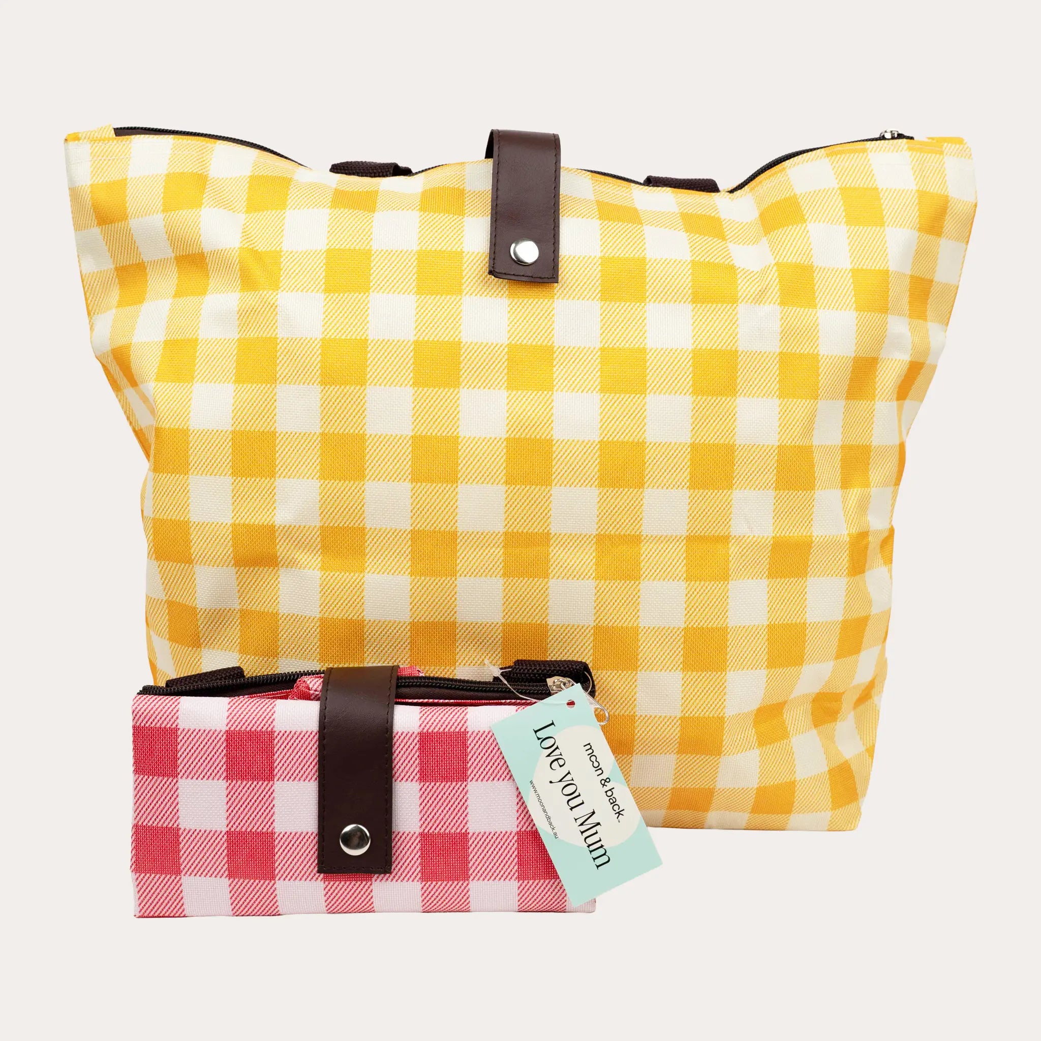 Gingham Foldable Tote Bag
