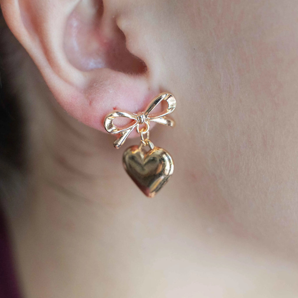 Bow & Heart Earring
