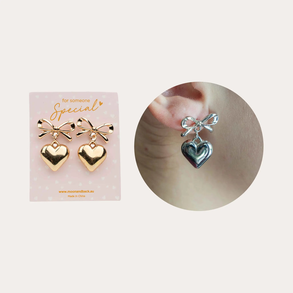 Bow & Heart Earring
